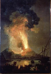 ベスビオ火山の噴火。 Pierre-Jacques (Pierre Jacques) Volaire (The Volaire Knight) による絵画 (1729-1802) キャンバスに油彩、242 x 163 cm