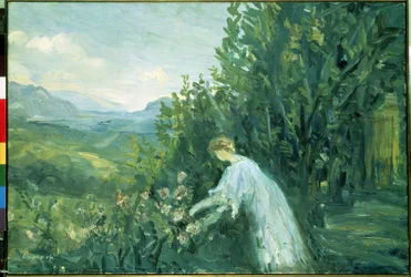 Woman in a Garden (レディ・イン・ザ・ガーデン)。 ピエール・ラプラード (1875-1931) の絵画
