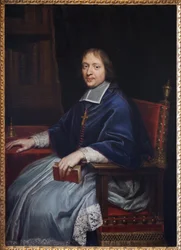 ジャック・ベニーニュ(Jacques-Benigne) ボスエ(1627-1704)がコンドム(Gers)の前夜祭に初めて任命された時の、彼の図書館での肖像。ピエール・ミニャール（1612-1695）による絵画、油彩・キャンバス