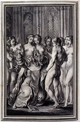 Le Glouches - Jean La Fontaineの「詩による物語と短篇集」の中で。1776.イラスト：P.P.Choffard
