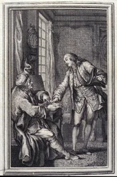 Les confeux indiscrets - Jean La Fontaineの「詩による物語と短篇集」の中で。1776.イラスト：P.P.Choffard