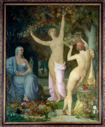 ピエール・ピュヴィス・ド・シャヴァンヌ（1824-1898）の秋の絵 1864 Sun.2,85x2,26 m リヨン、ボザール美術館（Musee des Beaux Arts