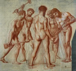 The Forgers、「Allegorie du Travail」（紙に赤いチョーク）の勉強