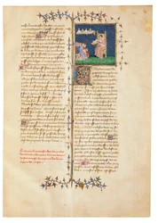1390年頃のジャンコルベションのフランス語訳におけるイギリス人バーソロミューによる「物性」のページ