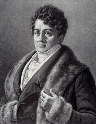 フランスの俳優フランソワ＝ジョゼフ（フランソワ・ジョゼフ）・タルマ（1763-1826）の肖像 ピエール・ヴィニュロン（1789-1872）のエングレーヴィング 19世紀 パリ、カルナヴァレ美術館蔵