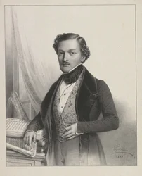 歌手のギルバート・ルイ・デュプレ1806-1896、1837年の肖像