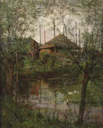 柳の木の干し草の山、c.1897-98（キャンバスに油彩）