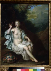 「ニンフ フローレの肖像」 (フローラ) ピーター ボーン (ボルム) による絵画 (1650-1682) 17 世紀、モスクワのプーシキン美術館の個人コレクション