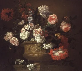 壷の中の花の静物画
