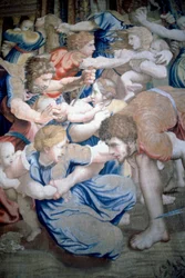 幼児虐殺を描いたタペストリーの部分、1520-31年頃