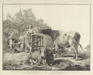 牛と乳搾り女 The Hollandsche Melk-koeijen/ Les vaches â lait hollandaises (オブジェクトのタイトル)