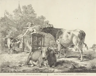 牛と乳搾り女 The Hollandsche Melk-koeijen/ Les vaches â lait hollandaises (オブジェクトのタイトル)