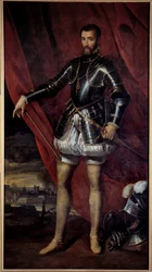 ギーズ公フランソワ・ド・ロレーヌ（1519-1563）の頭上の肖像 ピーテル・プールブス（1523-1584）の絵画（ec.flam.） 17世紀 ナンシー、ボザール美術館蔵