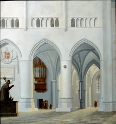 ハーレムの聖バボン教会の内部 ピーテル・ヤンシュ・サーンレダム（1597-1665）の絵画（ec.holl.）1630年