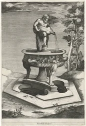 バチカンのチェージ宮殿の庭園にあるシレノスの噴水