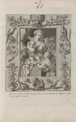 洗礼者ヨハネと聖家族、精巧なフレーム