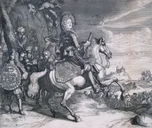 Alexander Danilovich Menshikovの騎馬肖像、c1707。