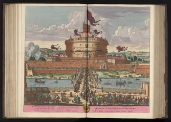 Engelenburcht aan de rivier de Tiber te Rome 最高の聖アンジェリ城 (すなわちミカエリス) (...) (オブジェクトのタイトル)