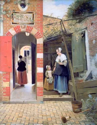 デルフトの家の中庭、1658
