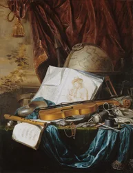 楽器のある静物、1650年。