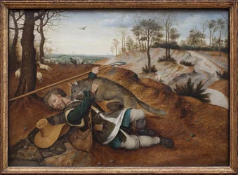 良い牧師さんです。ピーテル・ブリューゲル2世（1564-1638）による絵画、木に油彩