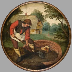 On liian myöhäistä täyttää kaivo sen jälkeen, kun vasikka on hukkunut, n. 1594 (öljy paneelissa)