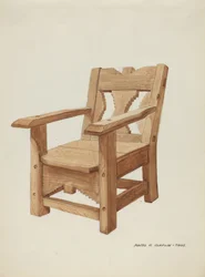 椅子、1937年頃（水彩画）