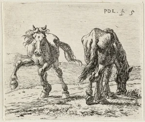ドイツ語：Zwei Pferde auf einer Weide
フランス語：Les deux chevaux au pâturage
草原にいる2頭の馬