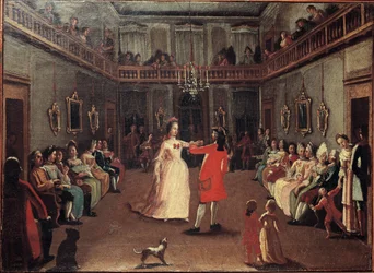 オープニング・ザ・ボール - 舞踏会の開会式。ピエトロ・ロンギ（1702-1785）の流派の絵画