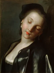 18世紀半ばの眠っている若い女性