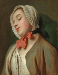 眠っている若い女性、18 世紀半ば。