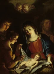 幼子キリストを慕う聖母（油彩・カンヴァス）