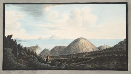 ウィリアムハミルト卿による「カンピフレグレイ：2つのシチリアの火山の観察」からの1760年のプレートXIIIの爆発によって発生した小さな山の現在の様子