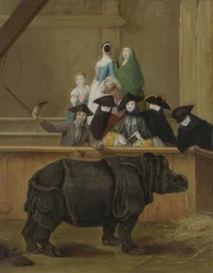 ヴェネツィアのサイの展示。おそらく1751年