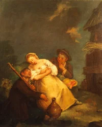 ピエトロ・ロンギ（1701-1785）の「農民の情景」。