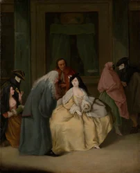 会議、c.1746（キャンバスに油彩）