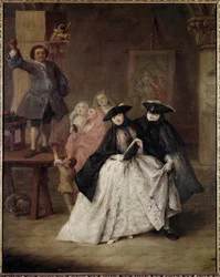 ピエトロ・ロンギ（1702-1785）の絵画、油彩・キャンバス、62x50 cm