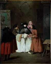 占い師（予言者） ピエトロ・ロンギ（1702-1785）による絵画 1752-1756 薄暗い 62x50 cm ヴェネツィア、カ・レッツォーニコ