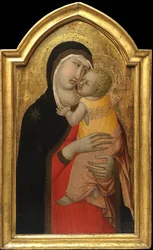 聖母子像 パル・ロレンツェッティ、ピエトロ（約1300～1348年）。パネルにテンペラ, , 個人蔵