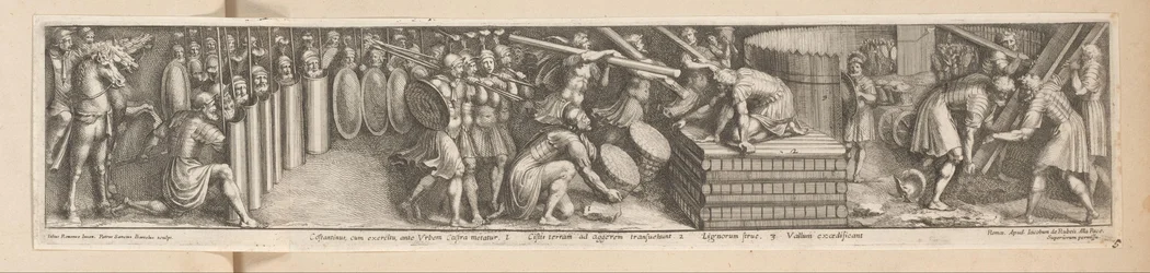 兵隊がキャンプを張る Constantinus, cum exercitu, ante Urbem Castra metatur (オブジェクトのタイトル) コンスタンティヌス帝の歴史（シリーズタイトル）