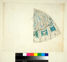 ヴィラ・マダマのヴォールト（黒チョーク、一部はペンと茶色のインク、水彩画で着色