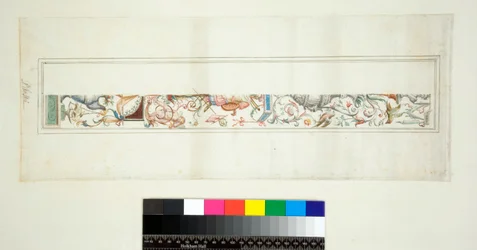 ヴィラ・マダマのヴォールト（黒チョーク、一部はペンと茶色のインク、水彩画で着色