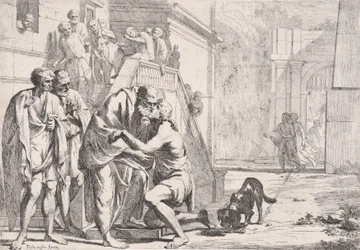 シリーズからの放蕩息子、息子を抱きしめる父親の帰還...、ca. 1645年。