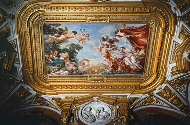金星、惑星フレスコサイクル、ピエトロ・ダ・コルトーナ作（1596-1669）、フレスコ画、ピッティ宮殿、金星の惑星室、フィレンツェ