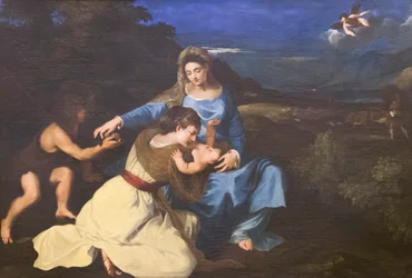 Madonna ja lapsi pyhien kanssa, n. 1625, Tizianin mukaan (öljy kankaalle)