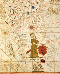 オスマン帝国、Placido Caloiro と Francesco Oliva による 6 つのチャートからなる Portolan Atlas から、羊皮紙。 1646年。