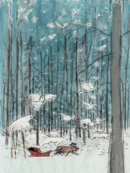 魔法の森, 2010 （紙に水彩とガッシュ）