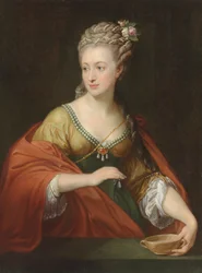 クレオパトラに扮したAlexandra Evtikhievna Demidova 1724-1789年の肖像画、1770年代初頭。