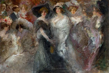 モンテカルロで迷子になった（perdu a Monte Carlo）』par Mariani, Pompeo（1857-1927）。厚紙に油彩、サイズ：49x70、1909年頃、個人蔵