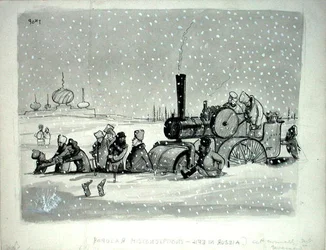 人気のある誤解。1939年12月27日に発行された『パンチ』のイラスト「ロシアの生活」（ペン、インク、モノクロ水彩、ボディカラー、紙